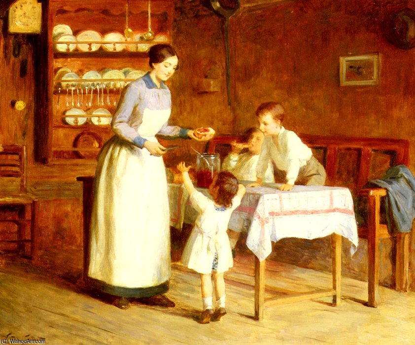 Order Paintings Reproductions Le gouter des enfants by Victor Gabriel Gilbert (1847-1933, France) | ArtsDot.com
