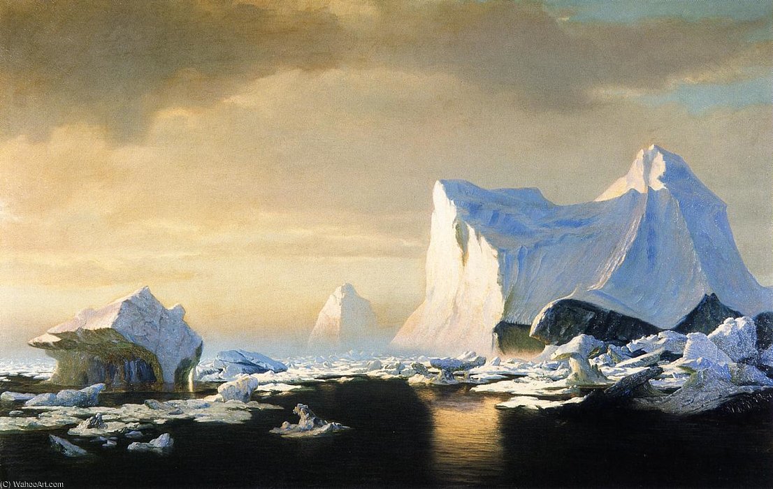 Order Art Reproductions Icebergs in the Arctic William Bradford, 1882 by William Bradford (1590-1657, United Kingdom) | ArtsDot.com