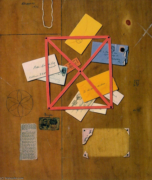 Order Art Reproductions The Artists Letter-Rack by William Michael Harnett (1848-1892, Ireland) | ArtsDot.com