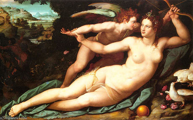 Order Art Reproductions Venere e Cupido. by Alessandro Allori (1535-1607, Italy) | ArtsDot.com