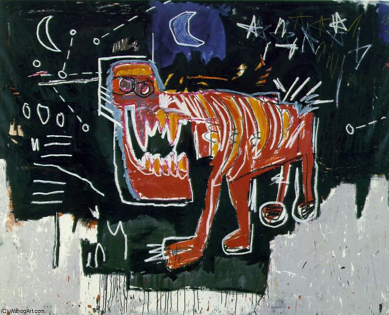 Order Oil Painting Replica Dog, Collection of Rita Kraus, 1982 by Jean Michel Basquiat (Inspired By) (1960-1988, United States) | ArtsDot.com