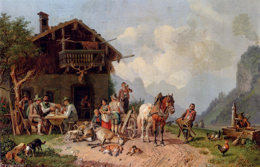 Order Artwork Replica After the hunt by Heinrich Bürkel (1802-1869, Germany) | ArtsDot.com