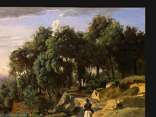 Order Oil Painting Replica A View near Volterra, Detalj 1, NG Washington, 1838 by Jean Baptiste Camille Corot (1796-1875, France) | ArtsDot.com