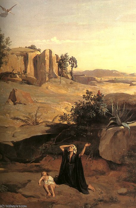 Order Paintings Reproductions Hagar in the Wilderness, detail, oil on canvas,, 1835 by Jean Baptiste Camille Corot (1796-1875, France) | ArtsDot.com