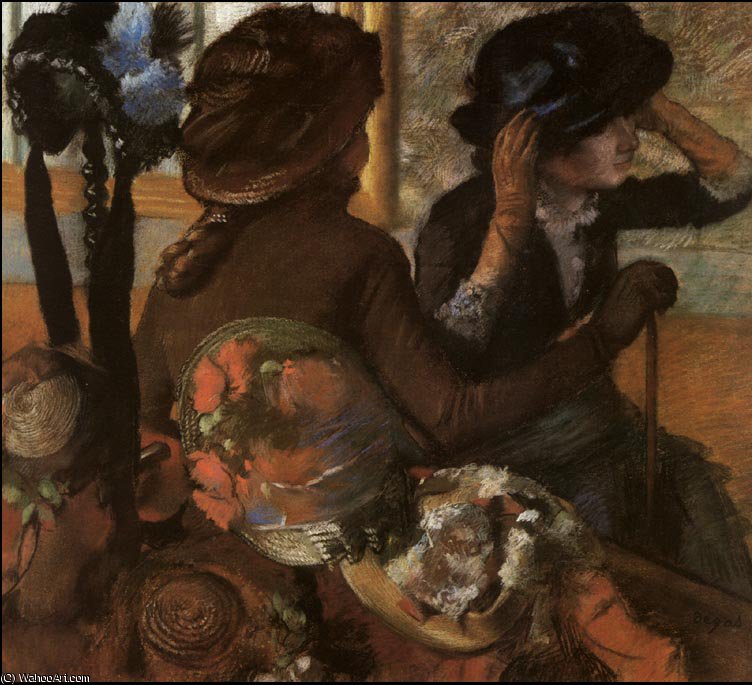 Order Oil Painting Replica At the Milliner`s, c., 1884 by Edgar Degas (1834-1917, France) | ArtsDot.com