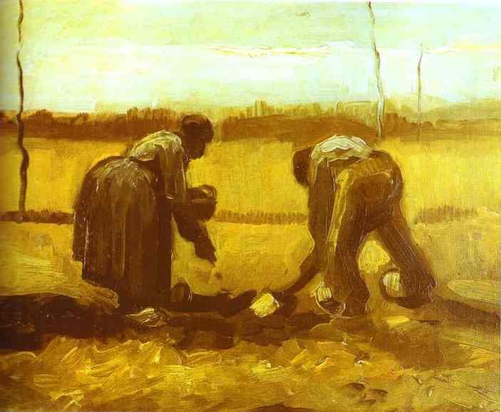 Order Oil Painting Replica Fermiers plantant des pommes de terre by Vincent Van Gogh (1853-1890, Netherlands) | ArtsDot.com