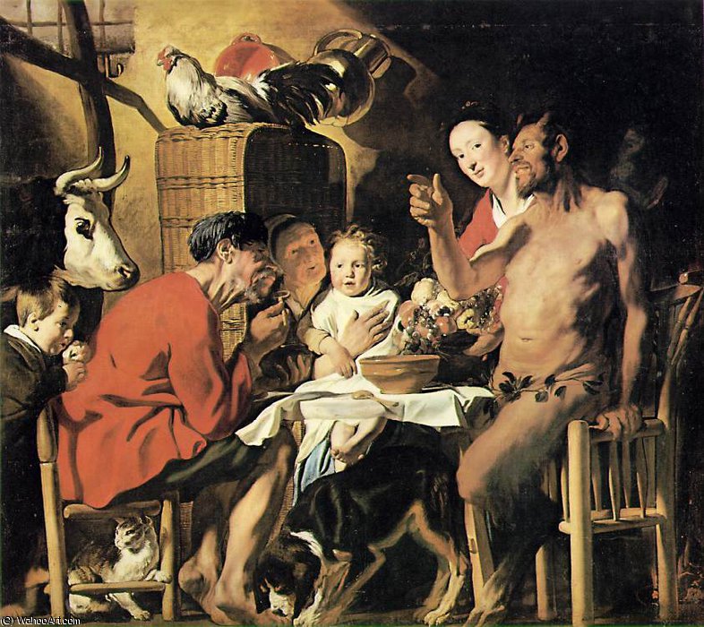 Buy Museum Art Reproductions Satyr and Peasant, ca, 1621 by Jacob Jordaens (1593-1678, Belgium) | ArtsDot.com