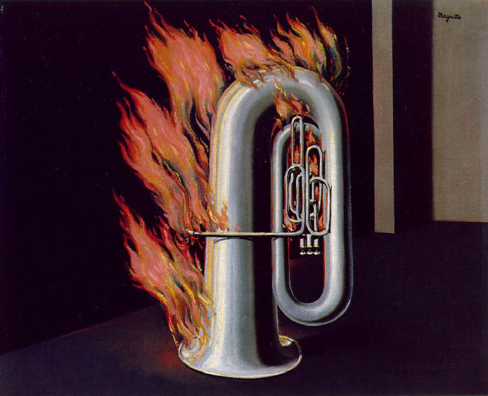 Buy Museum Art Reproductions The discovery of fire c.1934-35 Coll.of Leslee and by Rene Magritte (Inspired By) (1898-1967, Belgium) | ArtsDot.com