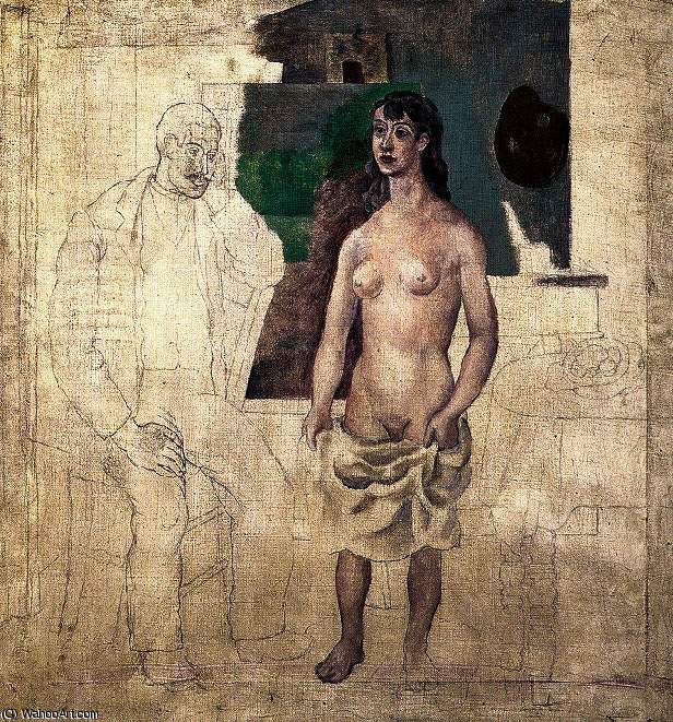 Order Paintings Reproductions Le peintre et son modele by Pablo Picasso (Inspired By) (1881-1973, Spain) | ArtsDot.com