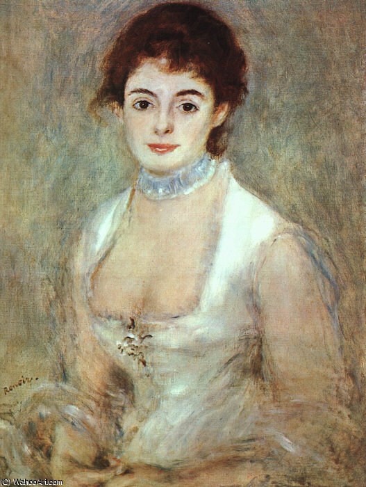 Order Art Reproductions Portrait of Madame Henriot,, 1874 by Pierre-Auguste Renoir (1841-1919, France) | ArtsDot.com
