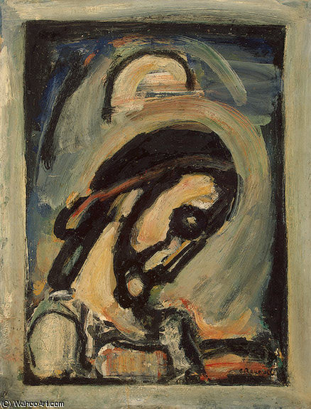 Order Paintings Reproductions Head of Christ c.1939, Eremitaget by Georges Rouault (Inspired By) (1871-1958, France) | ArtsDot.com