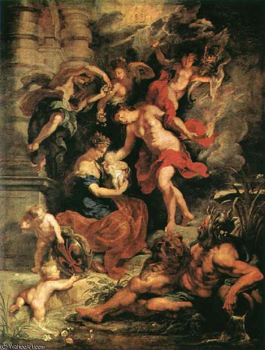 Order Paintings Reproductions The Birth of Marie de` Medici, Louvre, 1625 by Peter Paul Rubens (1577-1640, Germany) | ArtsDot.com