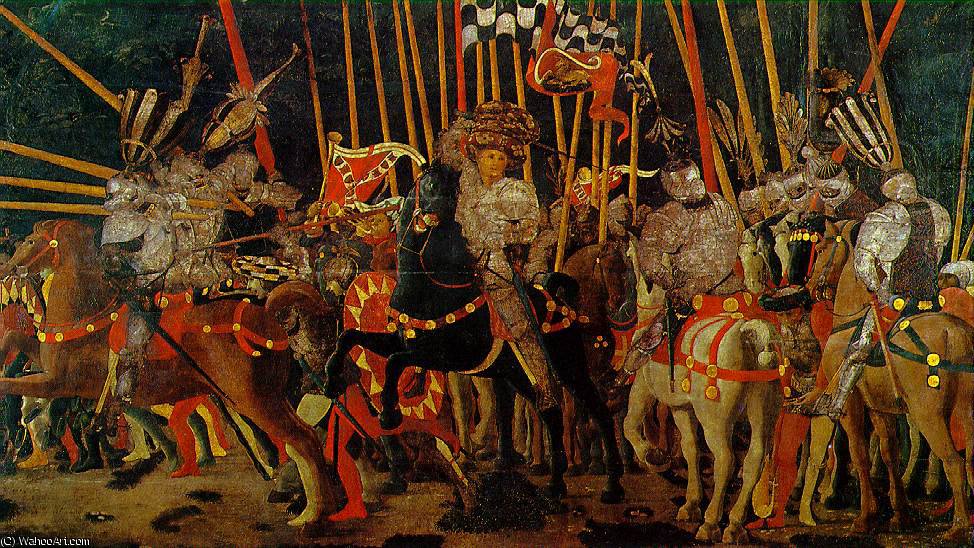 Achat Reproductions De Peintures La bataille de San Romano - la contre-attaque de Mich, 1456 de Paolo Uccello (1397-1475, Italy) | ArtsDot.com