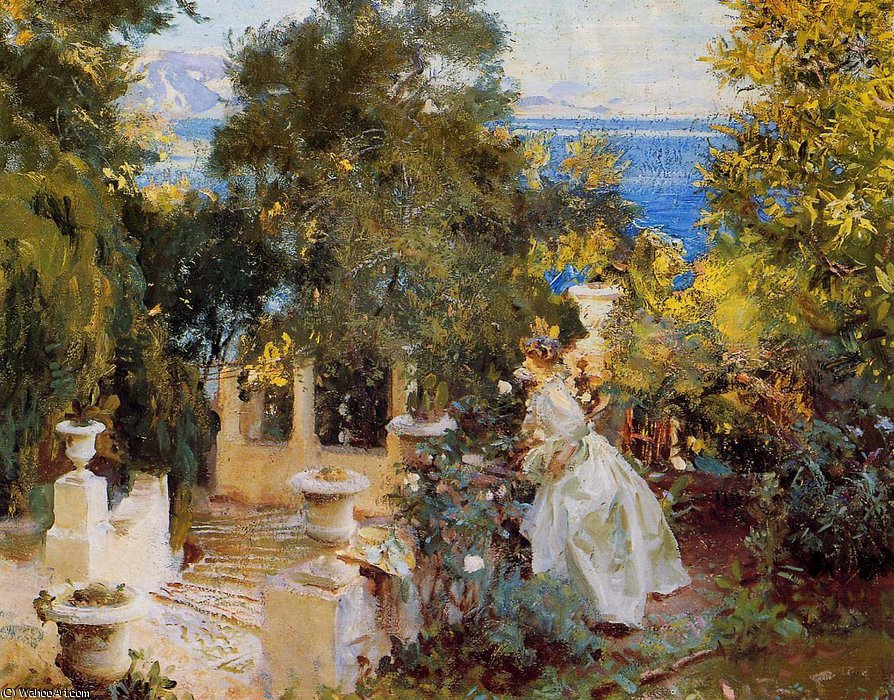 Order Oil Painting Replica Garden in Corfu by John Singer Sargent (1856-1925, Italy) | ArtsDot.com