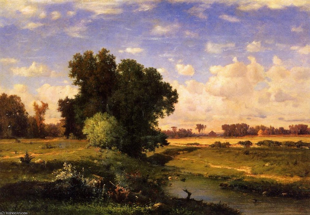 Order Oil Painting Replica Hackensack meadows, sunset by George Innes (1825-1894, United States) | ArtsDot.com