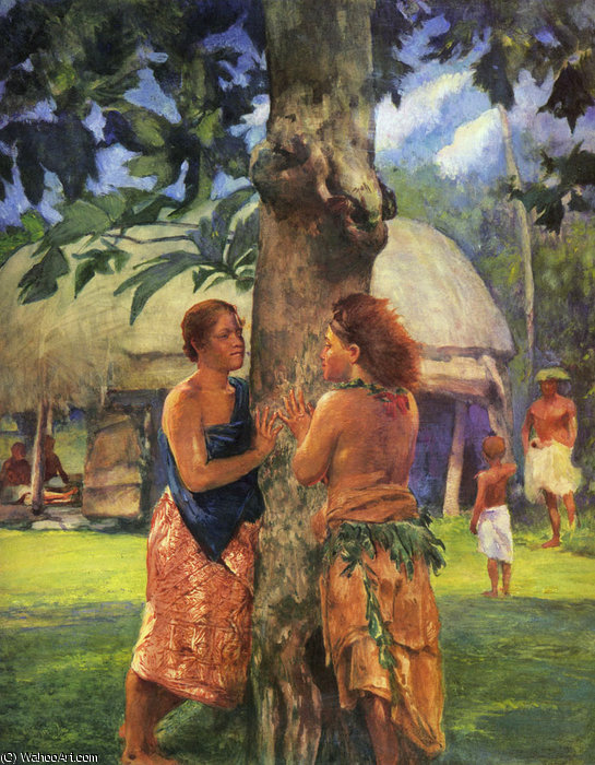 Order Art Reproductions Portrait of Faase, the Taupo of the Fagaloa Bay, Samoa by John La Farge (1835-1910, United States) | ArtsDot.com