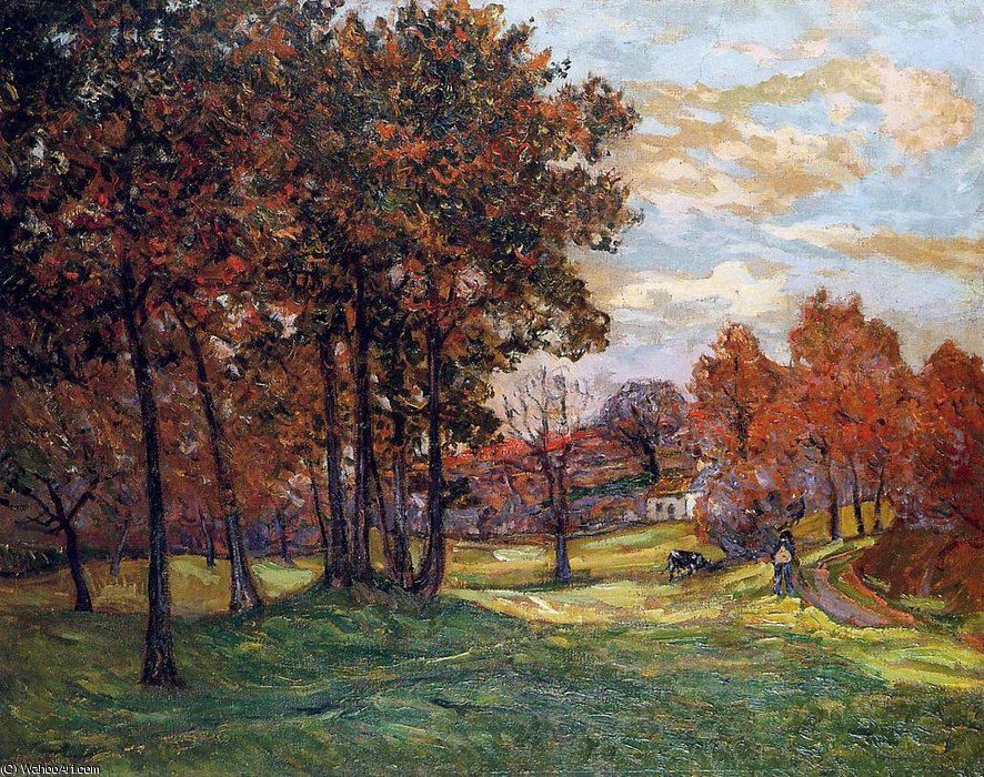 Order Oil Painting Replica Autumn Landscape at Goulazon, Finistere by Maxime Emile Louis Maufra (1861-1918) | ArtsDot.com