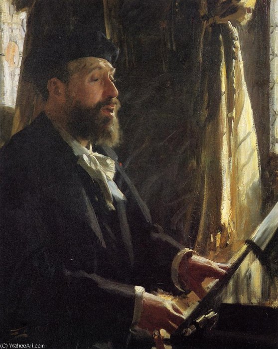 Order Artwork Replica Portrait of Jean-Baptiste Faure by Anders Leonard Zorn (1860-1920, Sweden) | ArtsDot.com