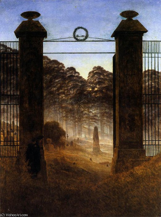 Buy Museum Art Reproductions Cemetery entrance, 1825 by Caspar David Friedrich (1774-1840, Germany) | ArtsDot.com