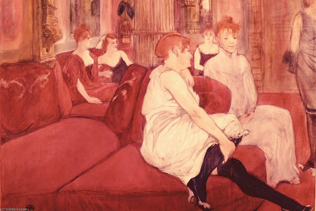 Order Paintings Reproductions in The Salon in the Rue des Moulins (11) by Henri De Toulouse Lautrec (1864-1901, France) | ArtsDot.com