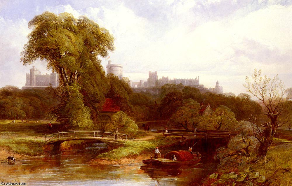 Buy Museum Art Reproductions A view of windsor castle by Thomas Creswick (1811-1869, United Kingdom) | ArtsDot.com