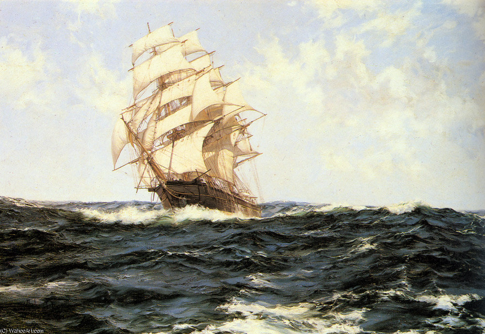 Buy Museum Art Reproductions Pacific rollers by Montague Dawson (Inspired By) (1890-1973, United Kingdom) | ArtsDot.com