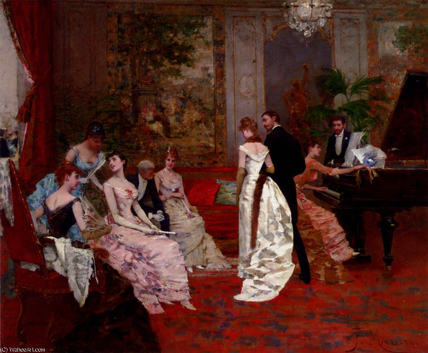 Buy Museum Art Reproductions The recital by Francisco Miralles Galup (1848-1901, Spain) | ArtsDot.com