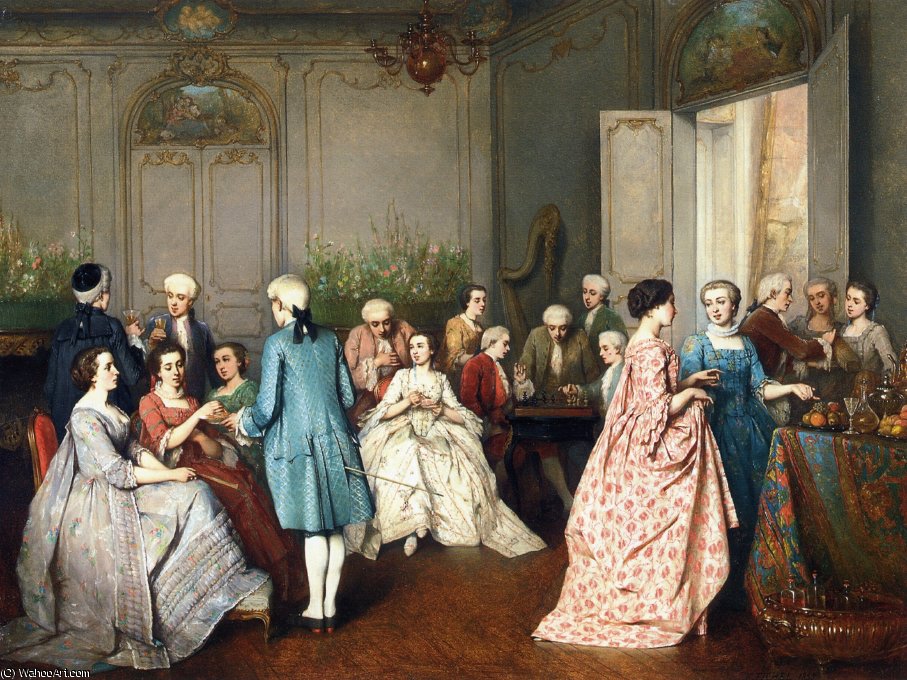 Order Artwork Replica Fashionable soiree by Benjamin Eugene Fichel (1826-1895, France) | ArtsDot.com