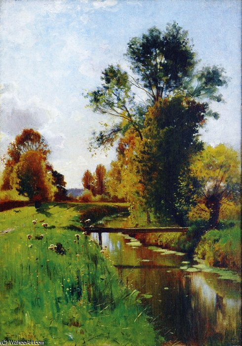 Order Oil Painting Replica Summer reflections by Ernest Parton (1845-1938, United States) | ArtsDot.com