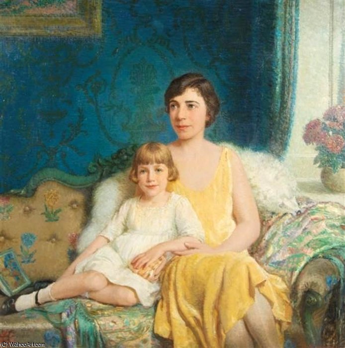 Order Art Reproductions Mother And Child (also known as The Artist-s Family)- by Henry Salem Hubbell (1870-1949) | ArtsDot.com