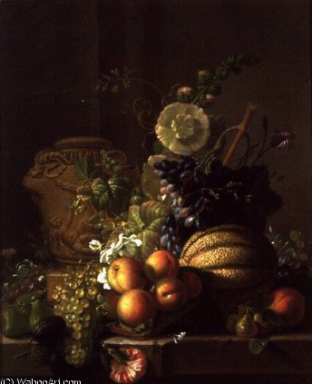 Order Paintings Reproductions A Still Life of a Melon by Jean Louis Prevost (1838-1927, Switzerland) | ArtsDot.com