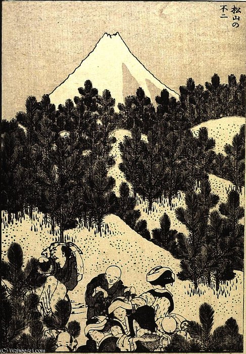 Buy Museum Art Reproductions Fuji from a Pine Mountain by Katsushika Hokusai (1760-1849, Japan) | ArtsDot.com