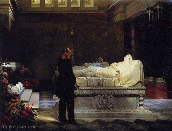 Order Oil Painting Replica Wilhelm I at the sarcophagus by Anton Von Werner (1843-1915, Germany) | ArtsDot.com