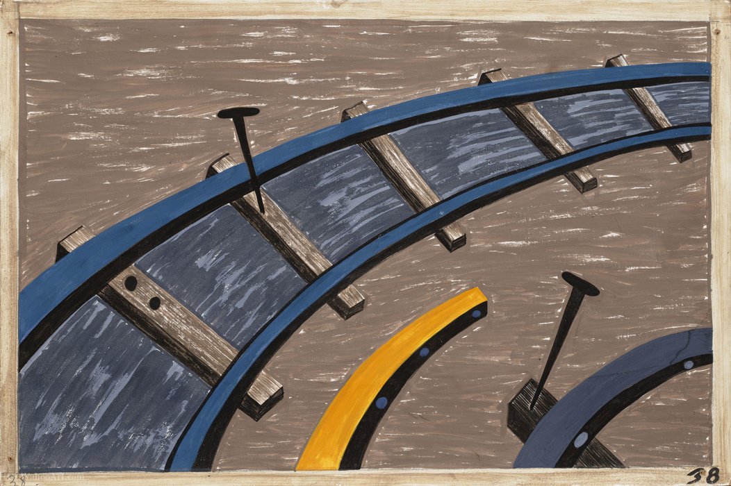 They also worked in large numbers on the railroad by Jacob Lawrence (1917-2000, United States) Jacob Lawrence | ArtsDot.com