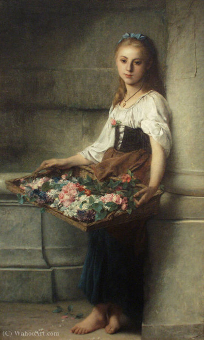 The flowerseller by Adolphe Jourdan Adolphe Jourdan | ArtsDot.com
