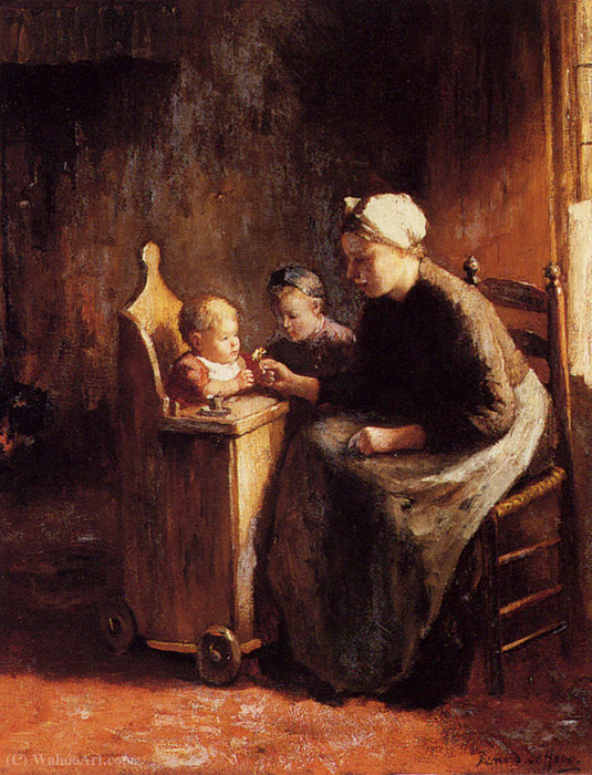 Order Oil Painting Replica A daisy for the baby by Bernard De Hoog (1867-1943) | ArtsDot.com