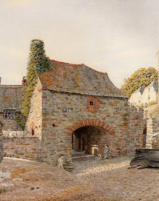 Order Paintings Reproductions Old buildings at kingswear south devon by George Price Boyce (1826-1897) | ArtsDot.com