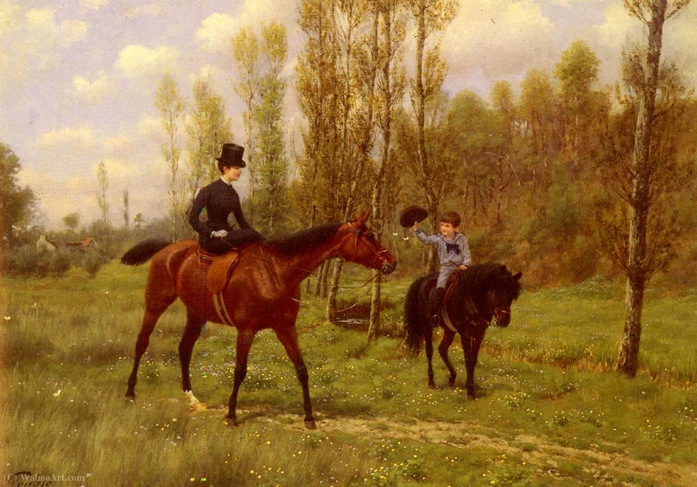 Order Oil Painting Replica The morning ride by Jean Richard Goubie (1842-1899) | ArtsDot.com