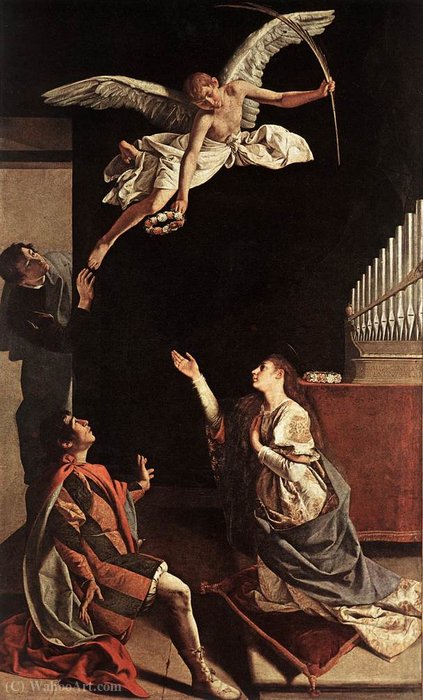 Order Oil Painting Replica Sts Cecilia Valerianus And Tiburtius by Orazio Gentleschi (1563-1639) | ArtsDot.com
