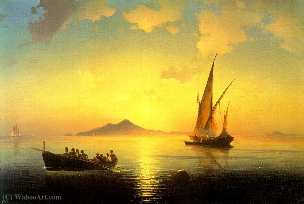 Order Paintings Reproductions The Bay of Naples by Ivan Konstantinovich Aivazovsky (1817-1900, Russia) | ArtsDot.com