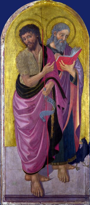 Order Oil Painting Replica Saint John the Baptist and Saint John the Evangelist by Zanobi Machiavelli (1418-1479) | ArtsDot.com