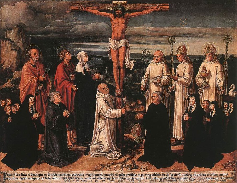 Buy Museum Art Reproductions Christ on the Cross with Carthusian Saints by Anton Woensam Von Worms (1500-1541) | ArtsDot.com