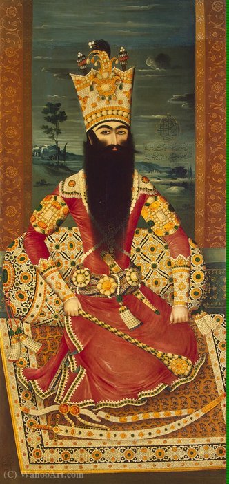 Portrait of Fath Ali Shah Seated - QLVR - (1108) by Mihr Ali Mihr Ali | ArtsDot.com