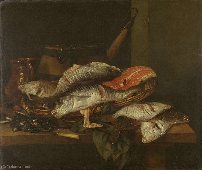 Order Artwork Replica Still life with Fish (1650) (74 x 87) (Amsterdam, The State Museum) by Abraham Hendriksz Van Beijeren | ArtsDot.com