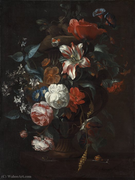 Buy Museum Art Reproductions Flowers in a Vase (about (67 x 51) (Washington, Nat. Gallery) (1700)) by Philip Van Kouwenbergh (1671-1729) | ArtsDot.com