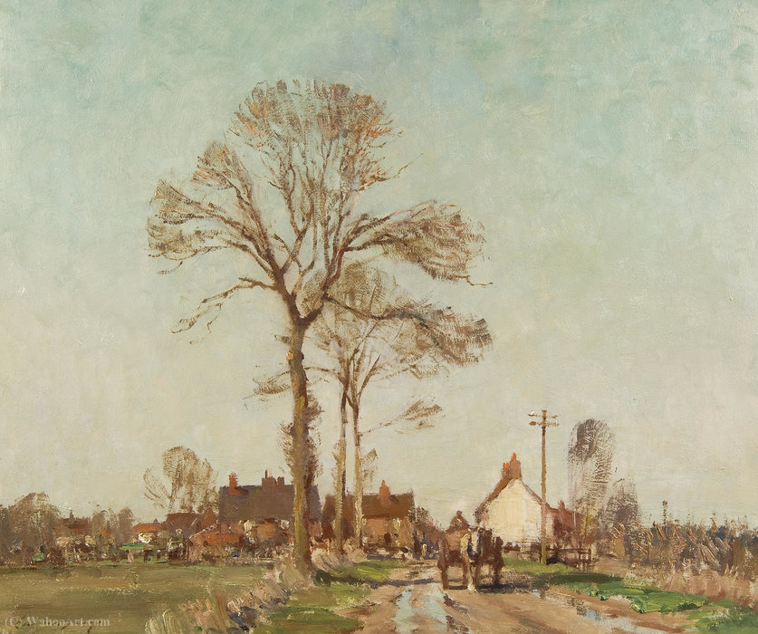 Buy Museum Art Reproductions A suffolk village by Edward Seago (Inspired By) (1910-1974) | ArtsDot.com