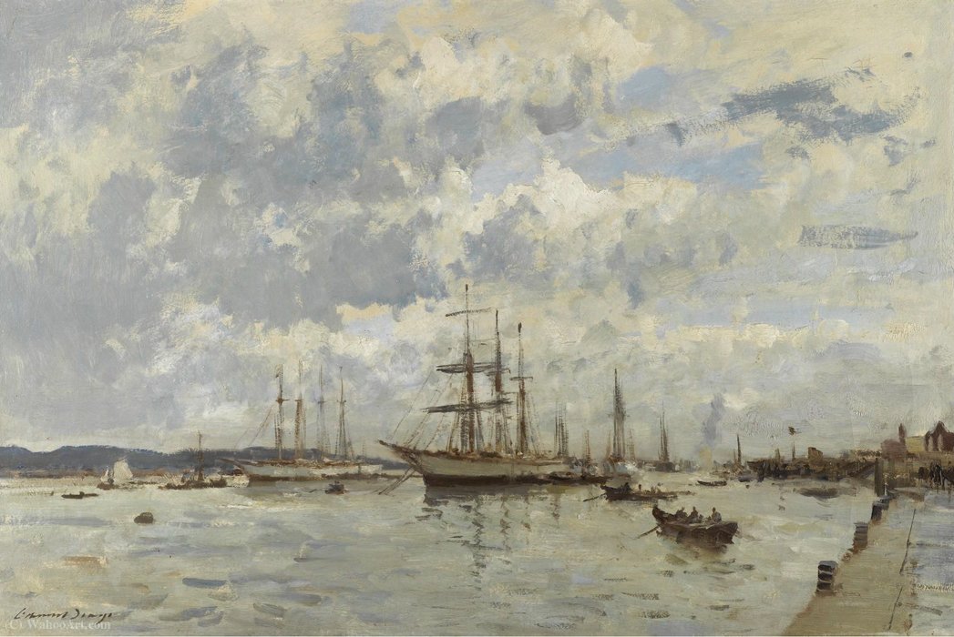 Buy Museum Art Reproductions On the Tagus, Portugal by Edward Seago (Inspired By) (1910-1974) | ArtsDot.com