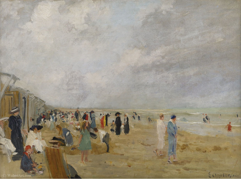 Buy Museum Art Reproductions At the Beach by Ernst Oppler (1867-1929) | ArtsDot.com