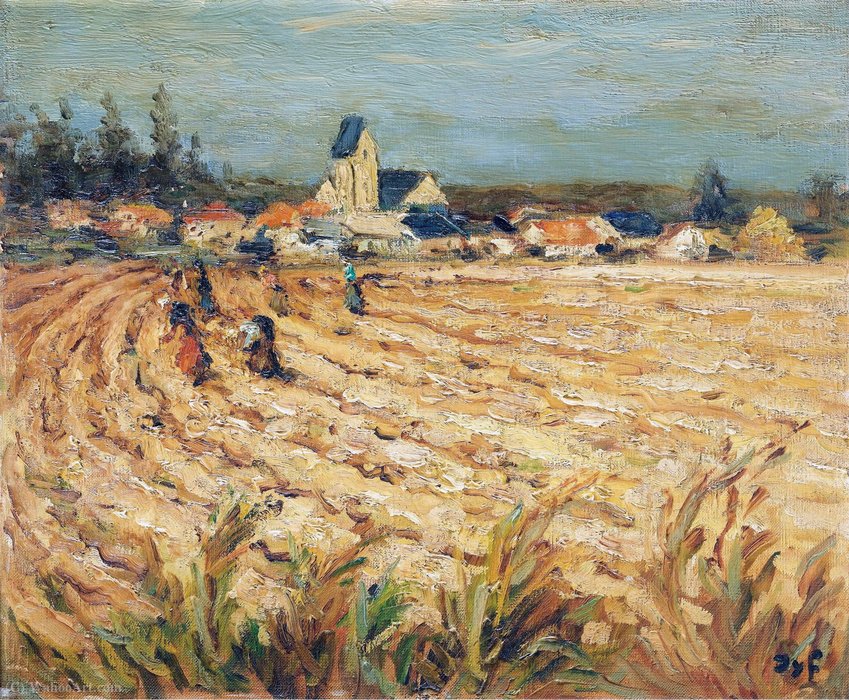 Order Oil Painting Replica Gleaners, Women in Wheat Field by Marcel Dyf (Inspired By) (1899-1985, France) | ArtsDot.com