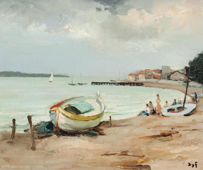 Order Oil Painting Replica Mediterranean coast by Marcel Dyf (Inspired By) (1899-1985, France) | ArtsDot.com